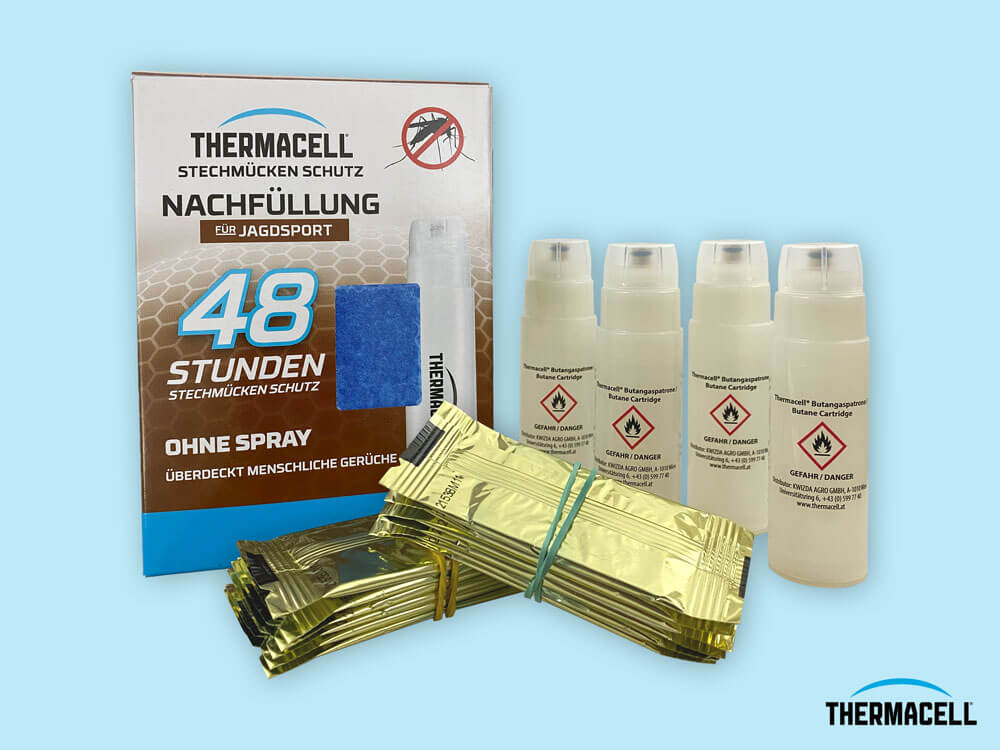 THERMACELL® Nachfüllpackung 48STD JAGD mit 4 Gaspatronen und 12 Wirkstoffplättchen